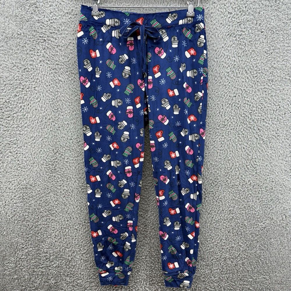Simple Pleasures Womens S Drawstring Outdoor Animal Print Fleece‎ Pajama Bottoms